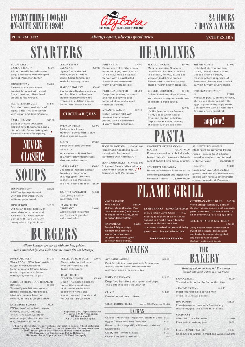City Extra Menu 80